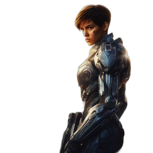 robot, dress, weapon, concept art transparent PNG cut-out