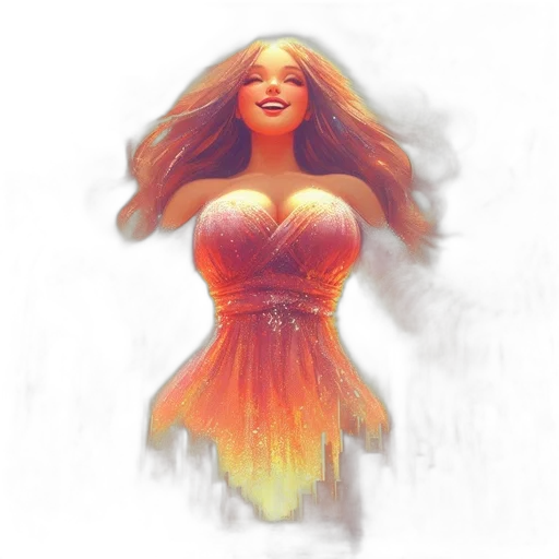 dress, fantasy art, concept art, 3d render transparent PNG cut-out