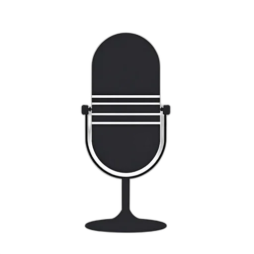 stylized, illustration, microphone, black transparent PNG cut-out