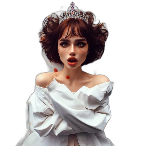 crown, dress, jewelry, photorealistic transparent PNG cut-out