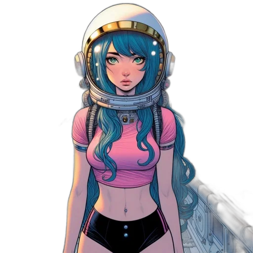 robot, dress, mask, comic book art transparent PNG cut-out