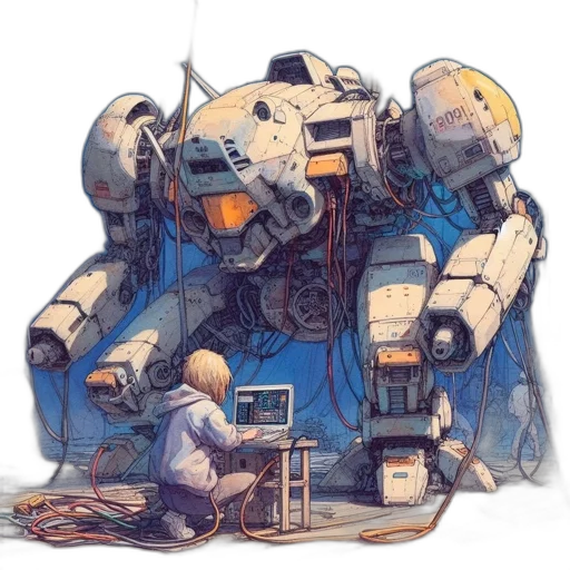 robot, weapon, jacket, concept art transparent PNG cut-out