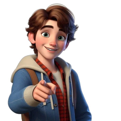 jacket, face, staff, 3d render transparent PNG cut-out