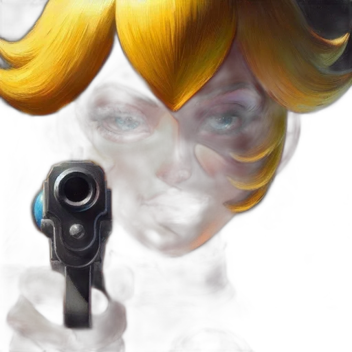 weapon, face, mask, hair transparent PNG cut-out