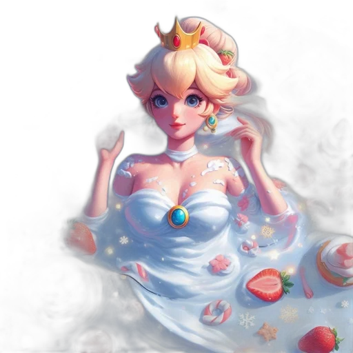 dress, crown, jewelry, fantasy art transparent PNG cut-out