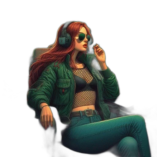 jacket, robot, jewelry, cyberpunk transparent PNG cut-out