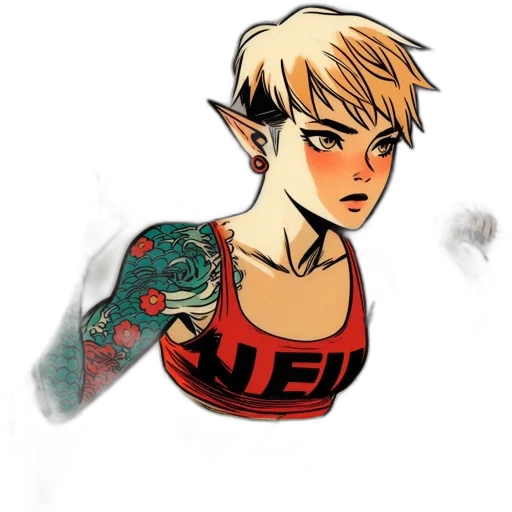 comic book art, concept art, cartoon, fantasy art transparent PNG cut-out