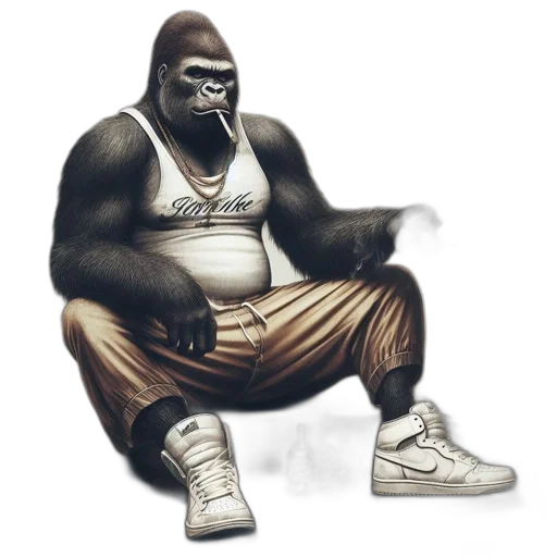 animal, concept art, anthropomorphic, gorilla transparent PNG cut-out