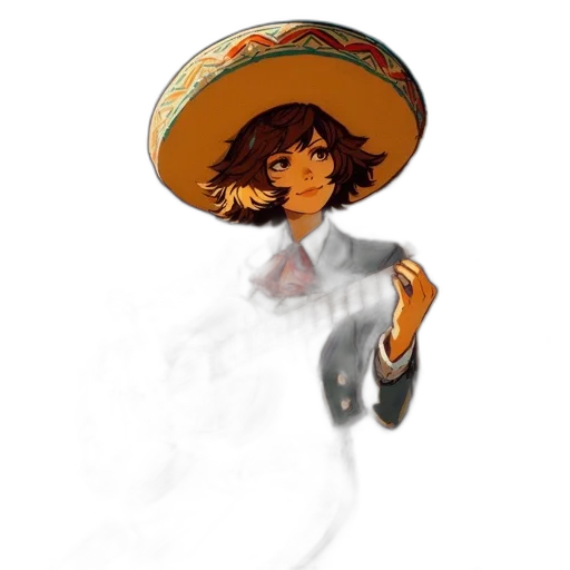 hat, staff, dress, umbrella transparent PNG cut-out