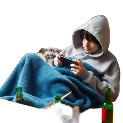 jacket, bottle, 3d render, concept art transparent PNG cut-out