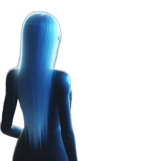 hair, dress, staff, robot transparent PNG cut-out