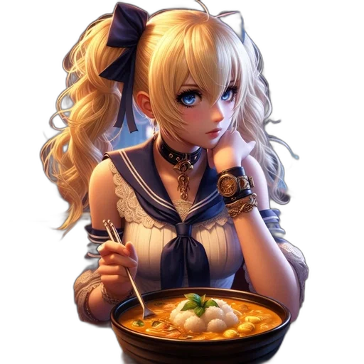 food, staff, anime, pixel art transparent PNG cut-out