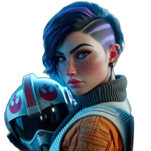 jacket, face, staff, weapon transparent PNG cut-out