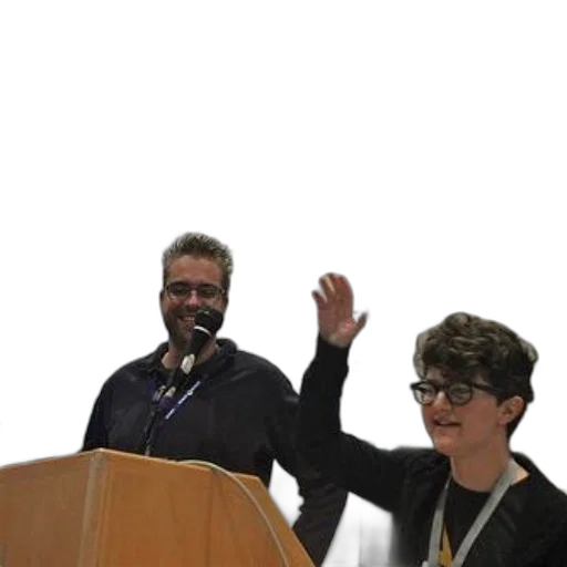 staff, jacket, two, people transparent PNG cut-out