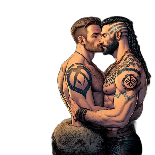 comic book art, fantasy art, concept art, two transparent PNG cut-out