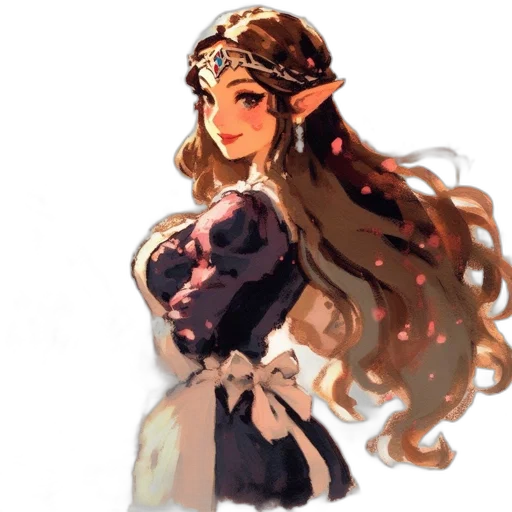 dress, crown, staff, face transparent PNG cut-out