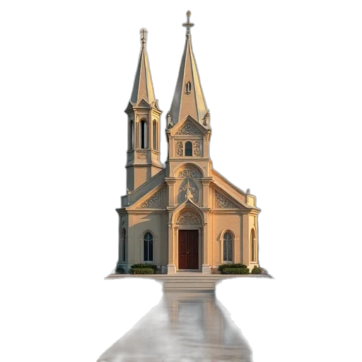 building, crown, 3d render, concept art transparent PNG cut-out