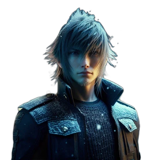 jacket, dragon, face, hair transparent PNG cut-out
