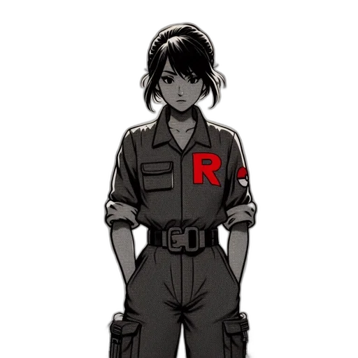 jacket, staff, weapon, robot transparent PNG cut-out