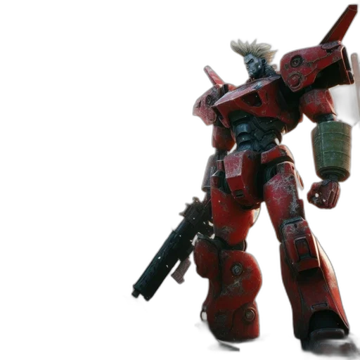 robot, weapon, concept art, 3d render transparent PNG cut-out