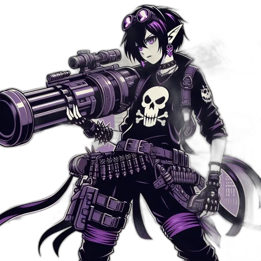 weapon, concept art, cyberpunk, pixel art transparent PNG cut-out