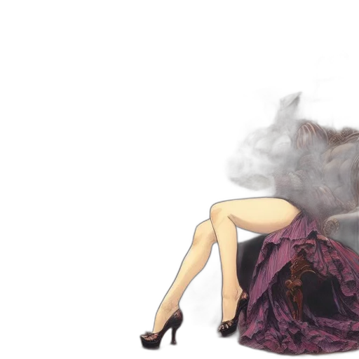 dress, shoes, concept art, fantasy art transparent PNG cut-out
