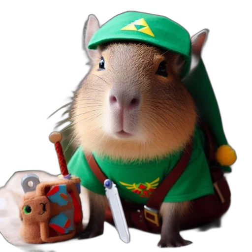 animal, hat, staff, creature transparent PNG cut-out