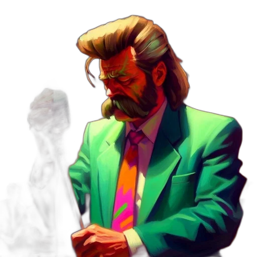 jacket, face, staff, hair transparent PNG cut-out