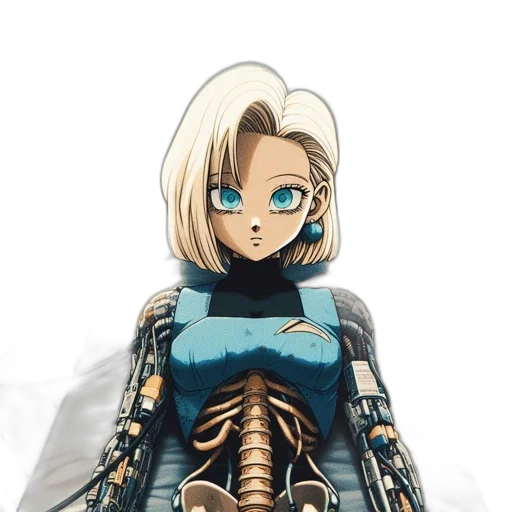 robot, face, sword, jacket transparent PNG cut-out