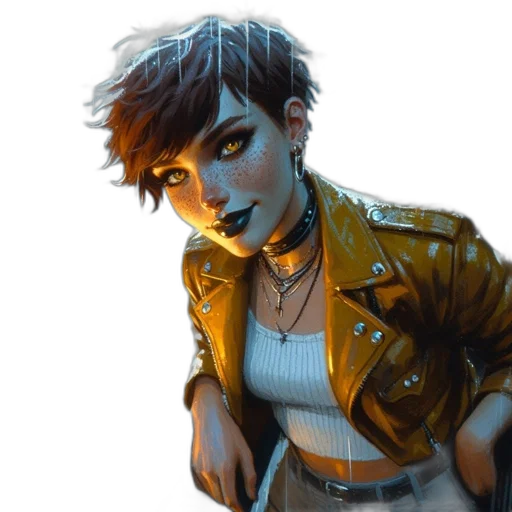 jacket, face, concept art, comic book art transparent PNG cut-out