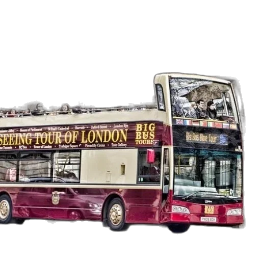 photorealistic, concept art, 3d render, double-decker transparent PNG cut-out