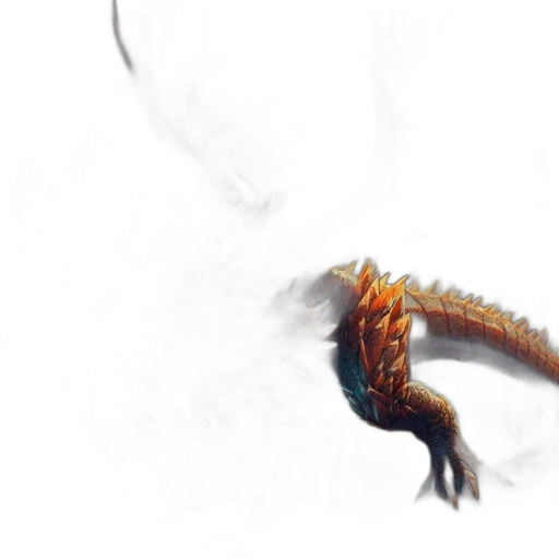 dragon, creature, staff, sword transparent PNG cut-out