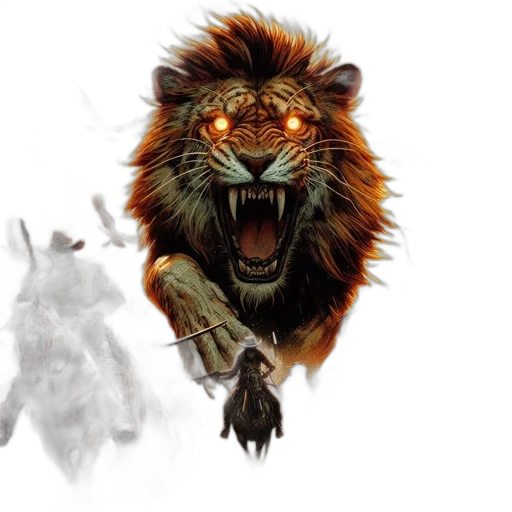 animal, creature, staff, fantasy art transparent PNG cut-out