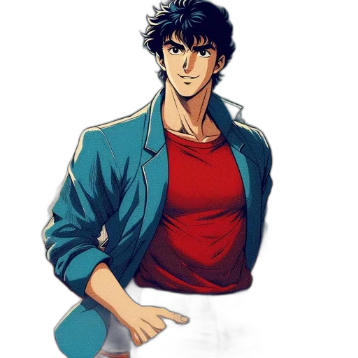 jacket, staff, face, anime transparent PNG cut-out