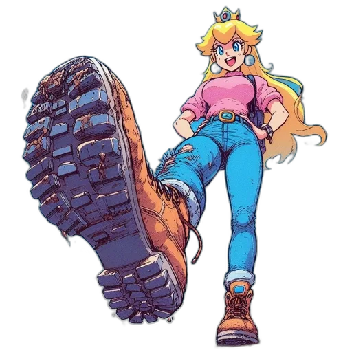 shoes, weapon, crown, vaporwave transparent PNG cut-out