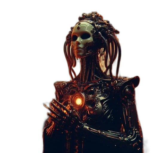 robot, jewelry, dress, staff transparent PNG cut-out
