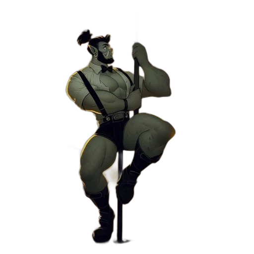 staff, hat, weapon, robot transparent PNG cut-out