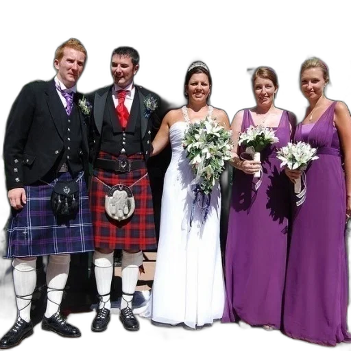 staff, dress, bride, groom transparent PNG cut-out