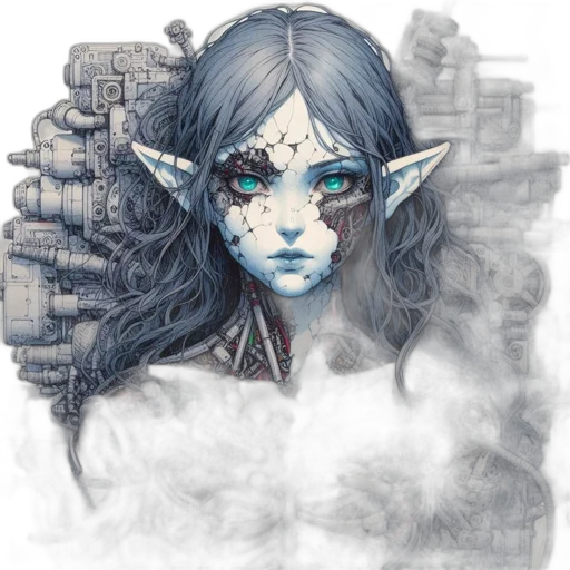 face, staff, mask, fantasy art transparent PNG cut-out