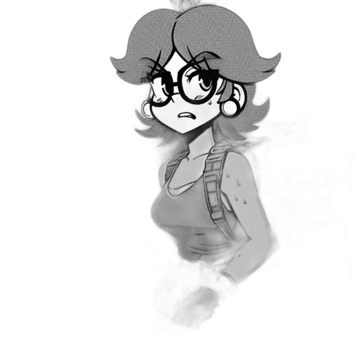 jacket, creature, hair, staff transparent PNG cut-out