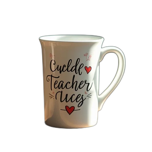 3d render, teacher, gifts, coffee transparent PNG cut-out
