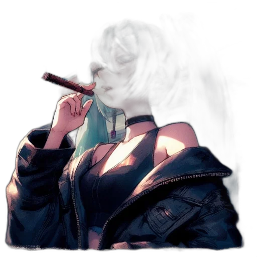 jacket, weapon, staff, cyberpunk transparent PNG cut-out