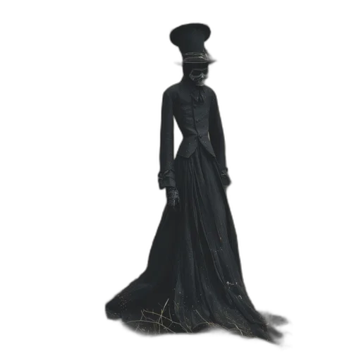 dress, hat, staff, crown transparent PNG cut-out