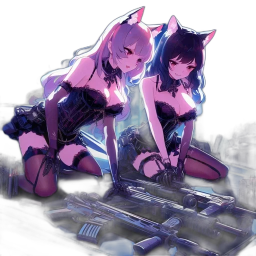 weapon, robot, cyberpunk, anime transparent PNG cut-out