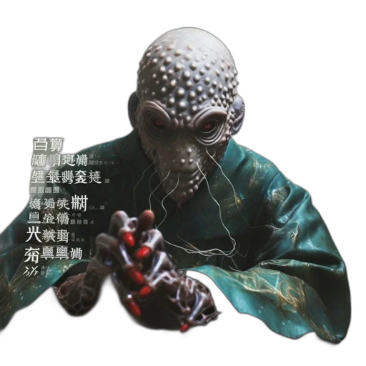 mask, robot, staff, creature transparent PNG cut-out