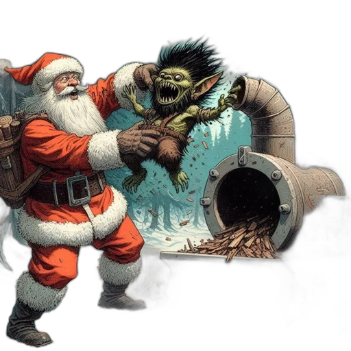 concept art, comic book art, fantasy art, santa transparent PNG cut-out