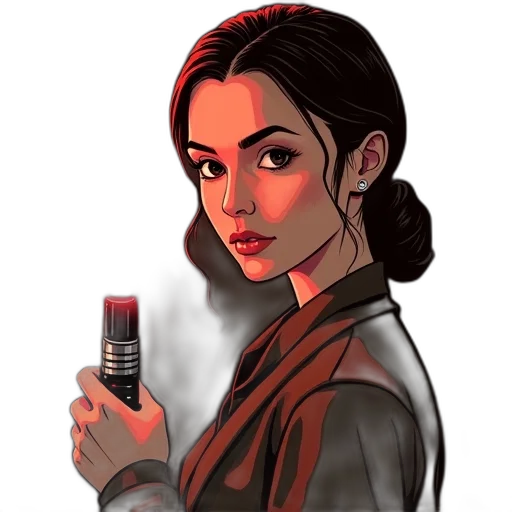 jacket, staff, weapon, comic book art transparent PNG cut-out
