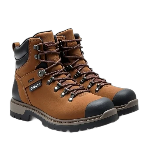 shoes, 3d render, pair, brown transparent PNG cut-out
