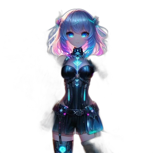 robot, dress, staff, creature transparent PNG cut-out