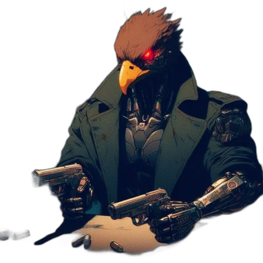 jacket, weapon, animal, mask transparent PNG cut-out